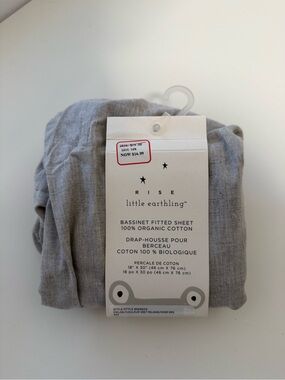 Little Earth Gray Bassinet Fitted Sheet - Organic Cotton